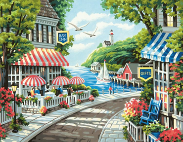 Cafe by the Sea - Vinci™ Paint-By-Number Kit