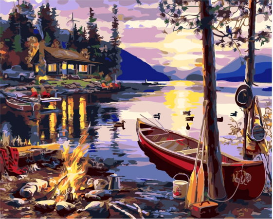 Camping by the Lake - Vinci™ Paint-By-Number Kit